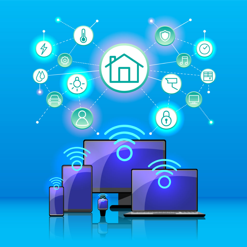 Internet of things (IoT) smart connection and control device in network of industry and resident anywhere, anytime, anybody and any business with internet. It technology for futuristic of the world